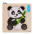 Mini Square Shape wooden Puzzle panda