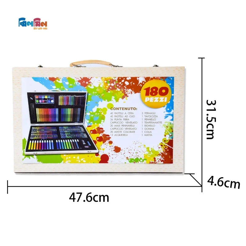 180 Pcs Color Deluxe Wood Art Drawing Set