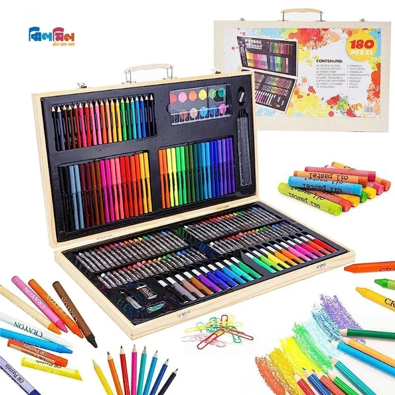 180 Pcs Color Deluxe Wood Art Drawing Set