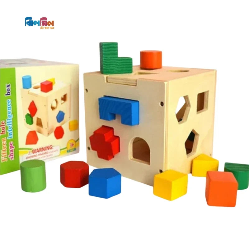 Wooden Fifteen Hole Shape Intelligence Box