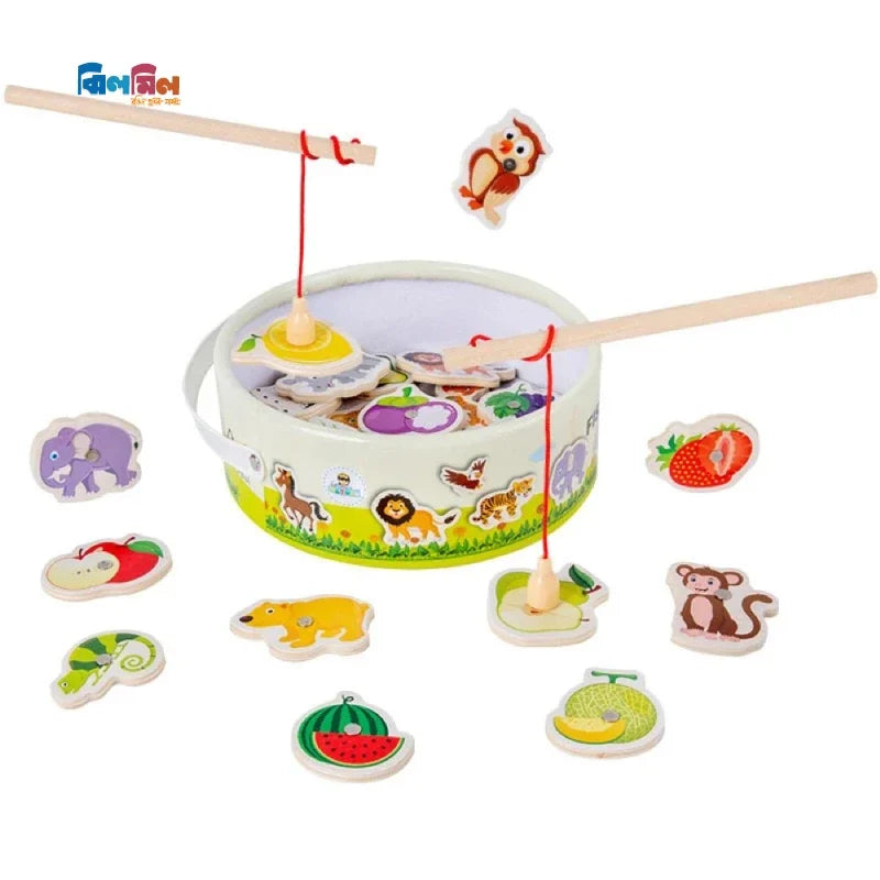 Magnetic Wooden Animal Fishing Game
