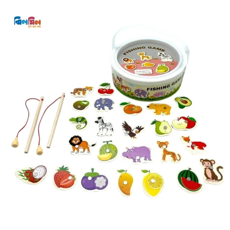 Magnetic Wooden Animal Fishing Game