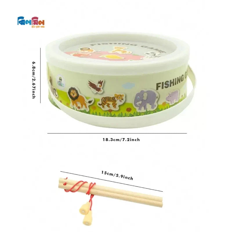 Magnetic Wooden Animal Fishing Game