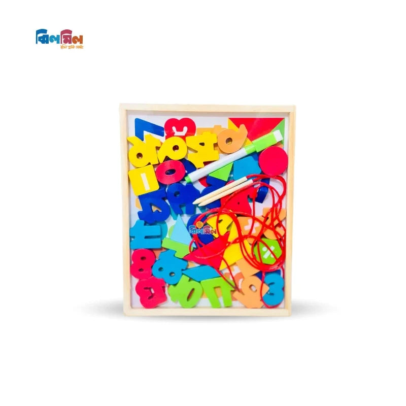 Wooden Number Lacing Box and Tangram