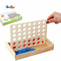 Connect 4 in a Row Wooden Board Game