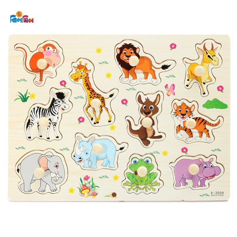 Wooden Animals Pin Puzzle
