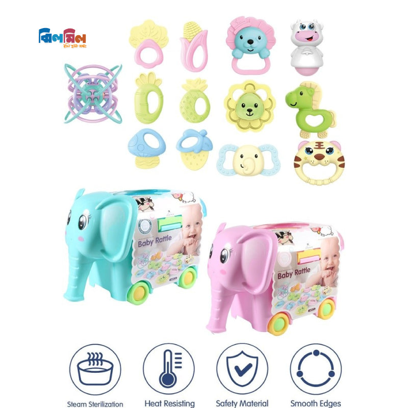 Elephant Baby Rattle 14 pices