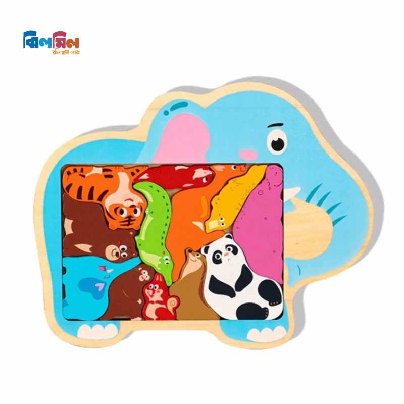 TOYARTSY Wooden 3D Puzzle Elephant
