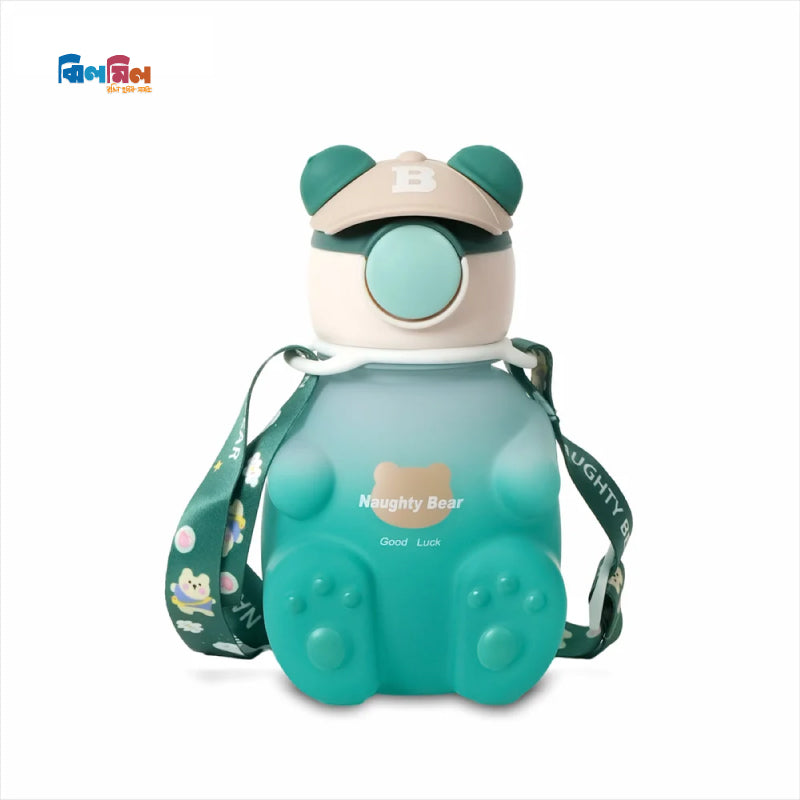 Noughty Bear Water Bottle Green