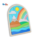 Wooden Rainbow Blocks Puzzle