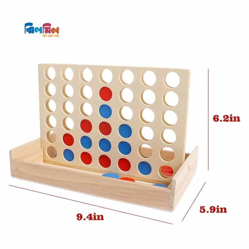 Connect 4 in a Row Wooden Board Game