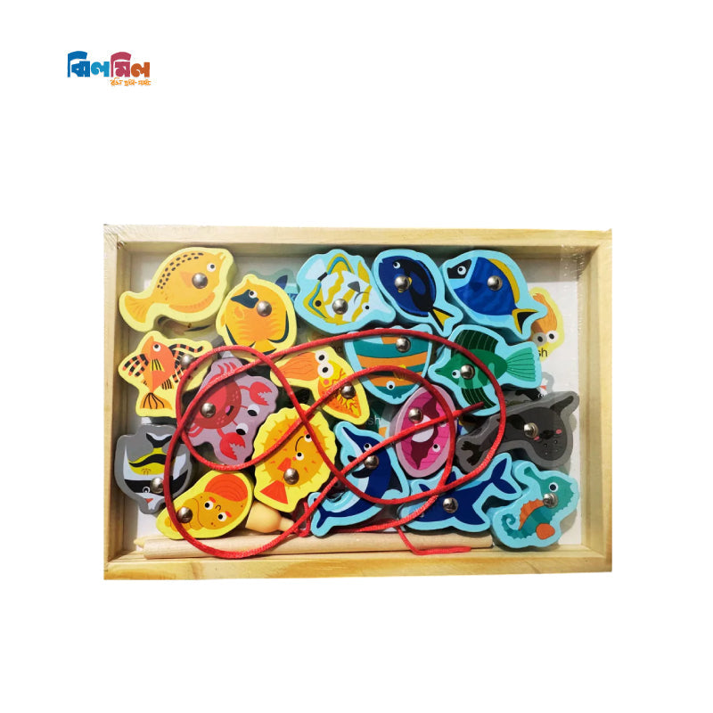 Montessori Wooden Fishing With Fishing Sticks
