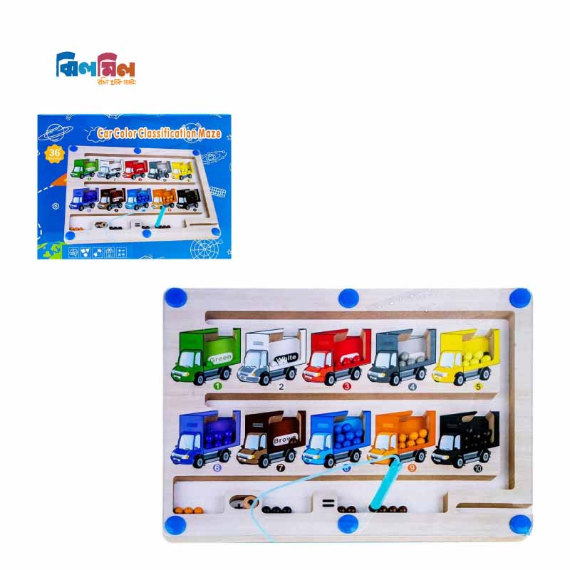 Magnetic Color and Number Maze Shapes