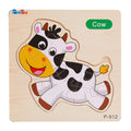 Mini Square Shape wooden Puzzle Cow