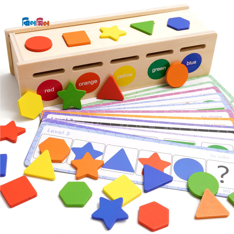 Wooden Shape and Color Sorting Box