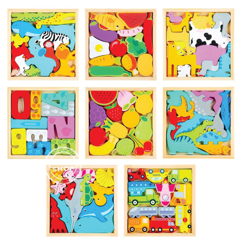 Wooden 3D Cartoon Block Puzzle