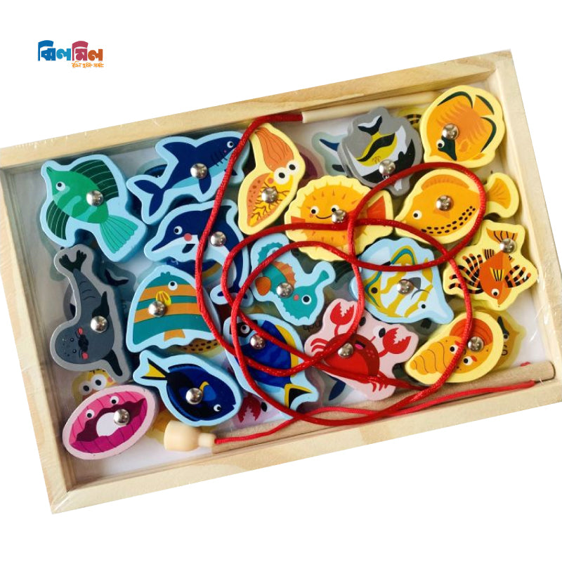 Montessori Wooden Fishing With Fishing Sticks
