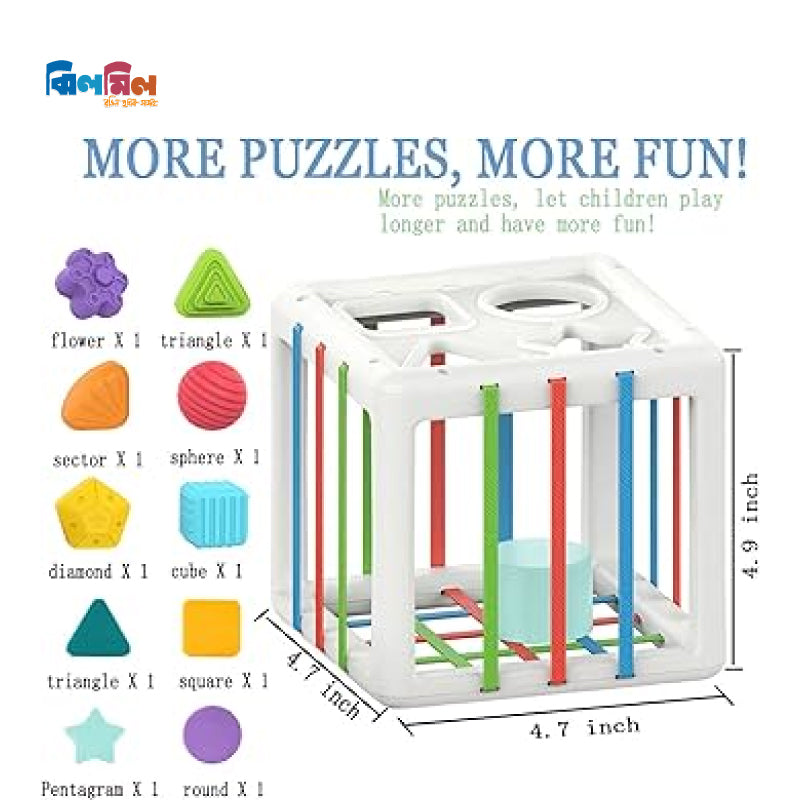 Baby Shape Sorter Toy – Montessori Sensory Cube