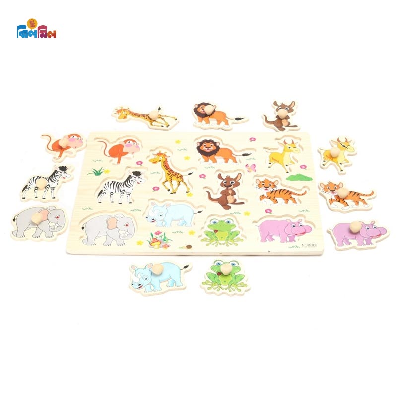 Wooden Animals Pin Puzzle
