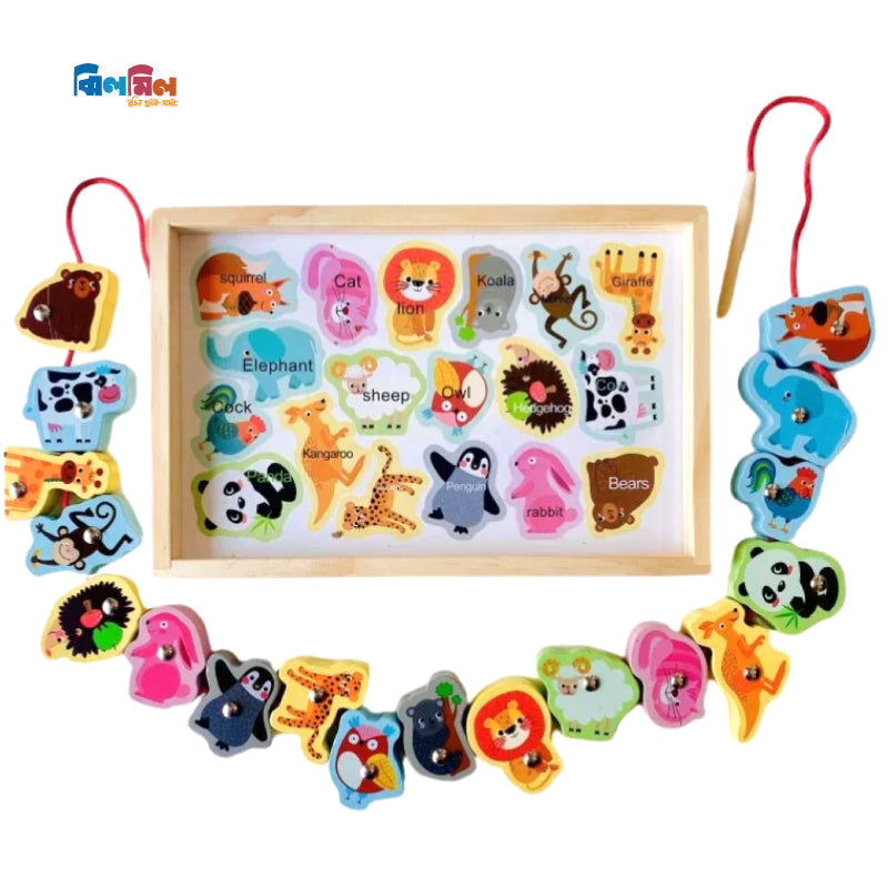 Montessori Wooden Animals With Fishing Sticks