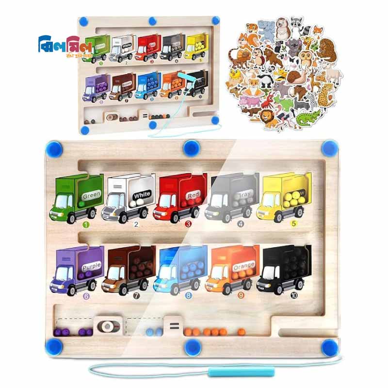 Magnetic Color and Number Maze Shapes