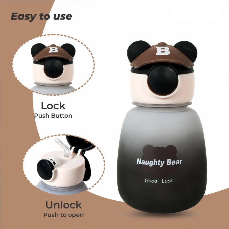 Noughty Bear Water Bottle Black