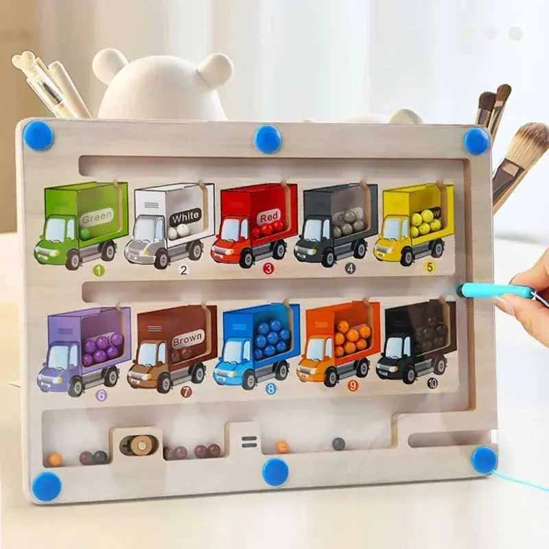 Magnetic Color and Number Maze Shapes