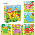 6 Side Painting Dinosaur Cube Block 3D Wooden Puzzle