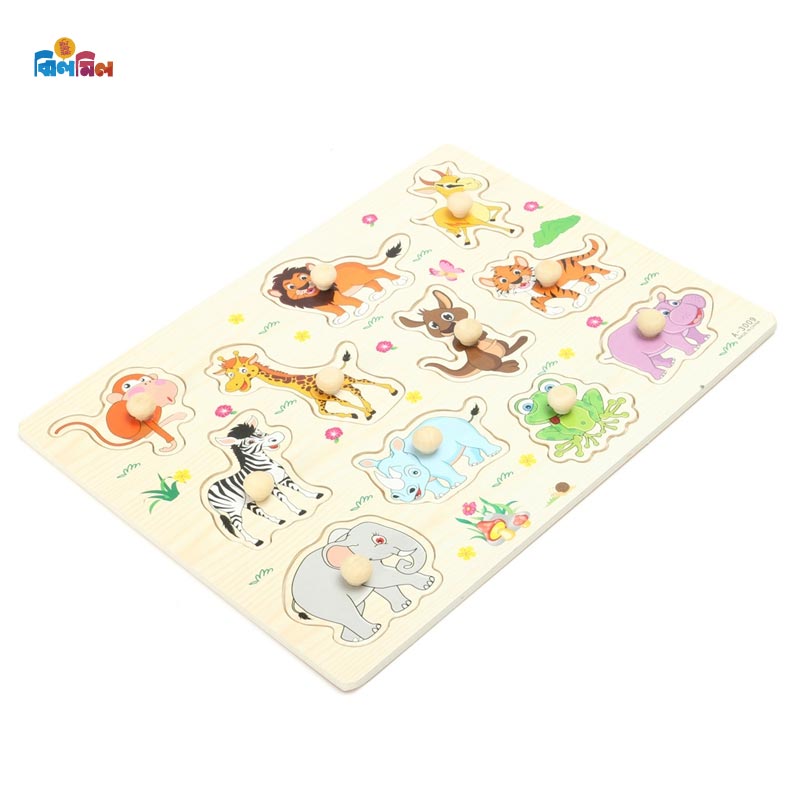 Wooden Animals Pin Puzzle