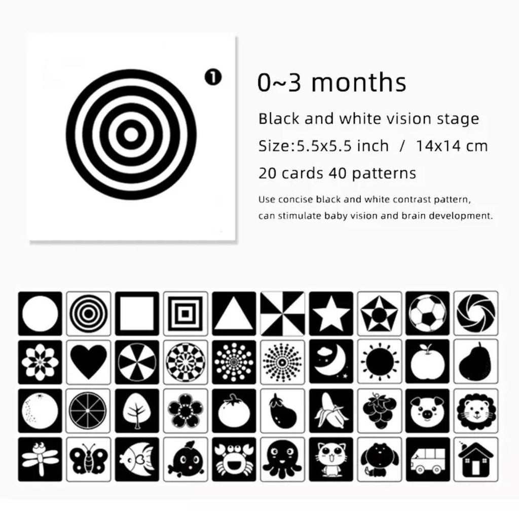Smart BABY VISION Stimulation Cards (0-3 MONTHS) Stage-1
