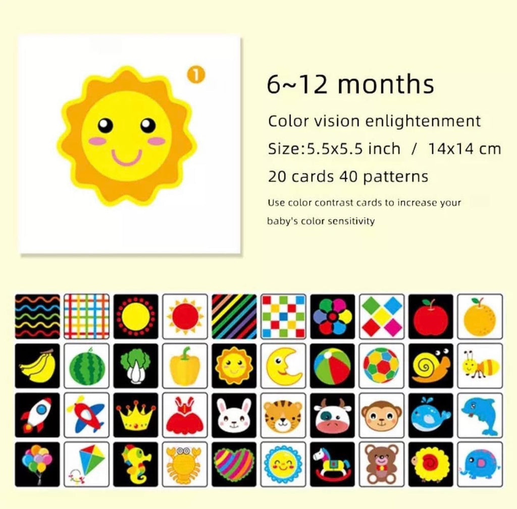 Smart BABY VISION Stimulation Cards 6-18 MONTHS Stage-3 Colorful Visual Stimulation Cards