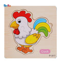 Mini Square Shape wooden Puzzle Cock