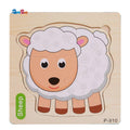 Mini Square Shape wooden Puzzle Sheep