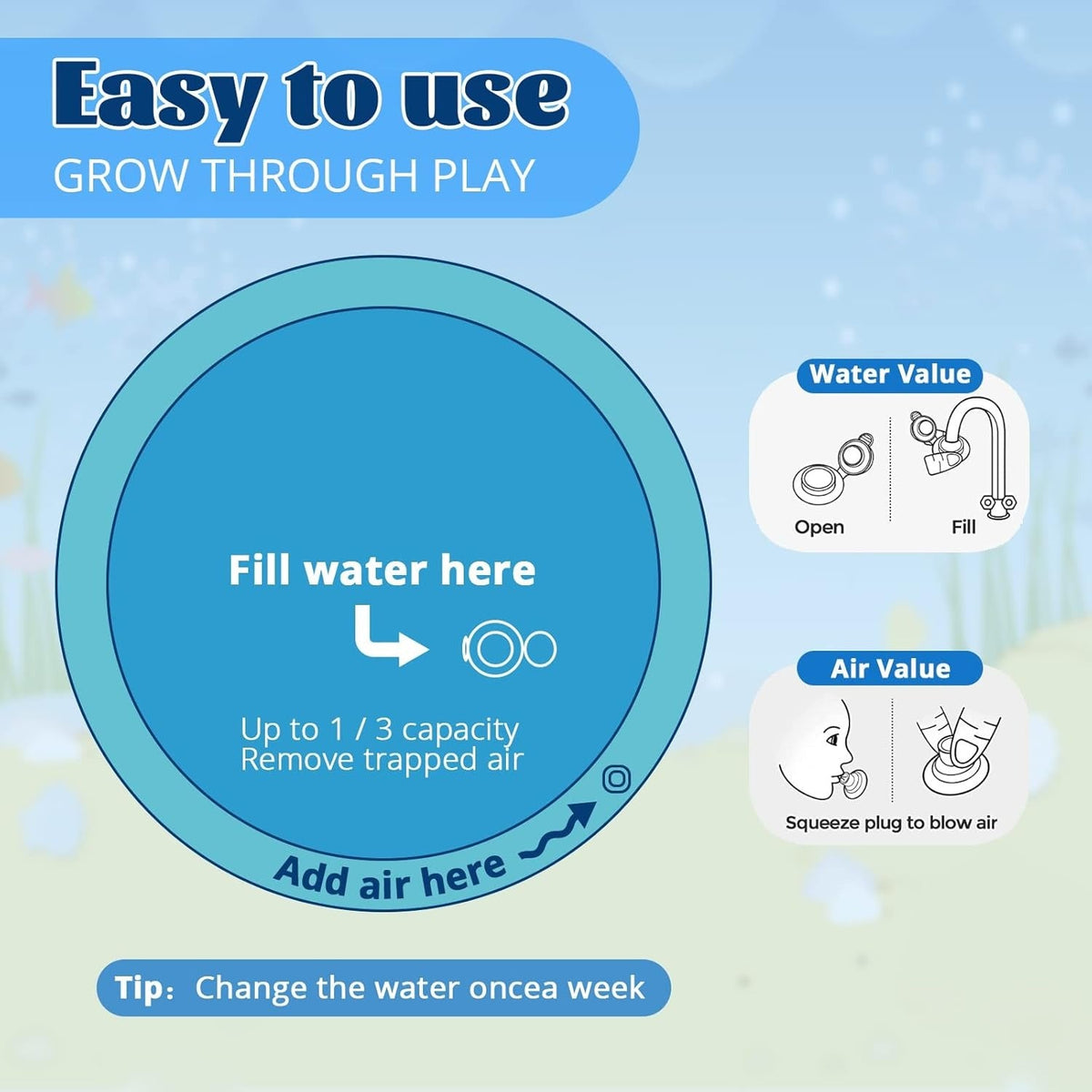 Water Play Mat For Infants and Toddlers Baby Toys Round shape